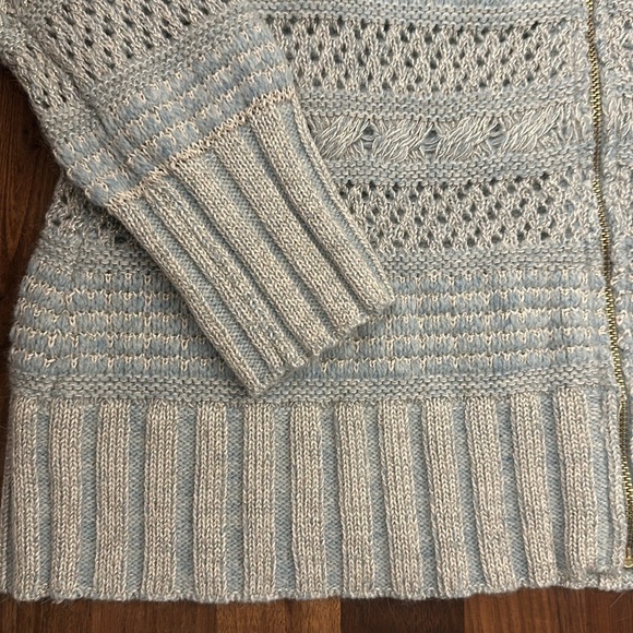 NWT / Anthropologie / Medium / Blue/Bleu Zipper Cardigan - Picture 3 of 12